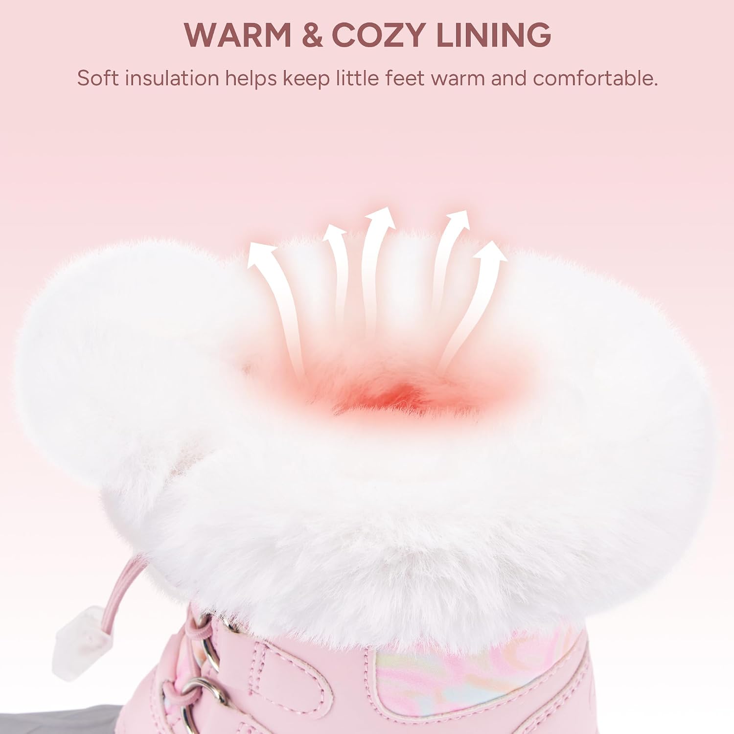 Girls Snow Boots with Faux Fur Collar - Image 4