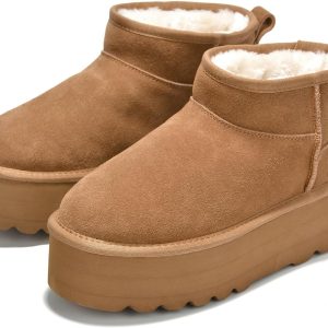 Leather Platform Ankle Boots