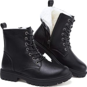 Womens Fur Lined Lace Up Boots