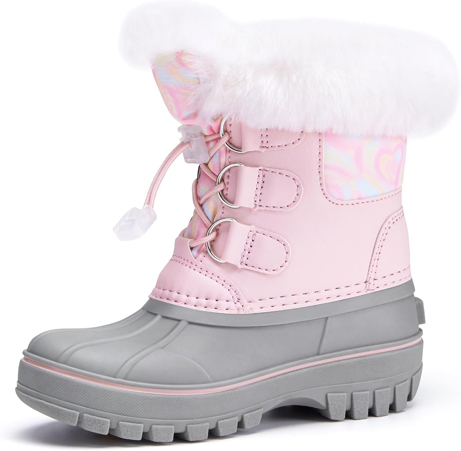 Girls Snow Boots with Faux Fur Collar
