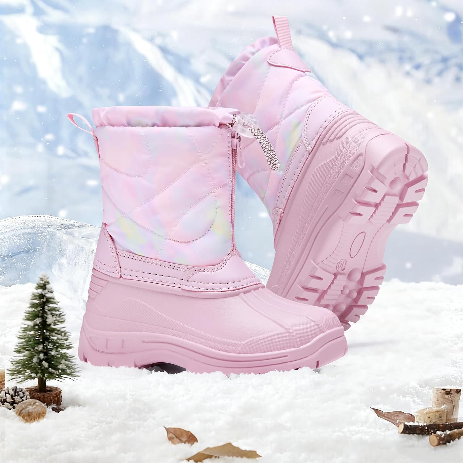 Girls Snow Boots with Zip - Image 3